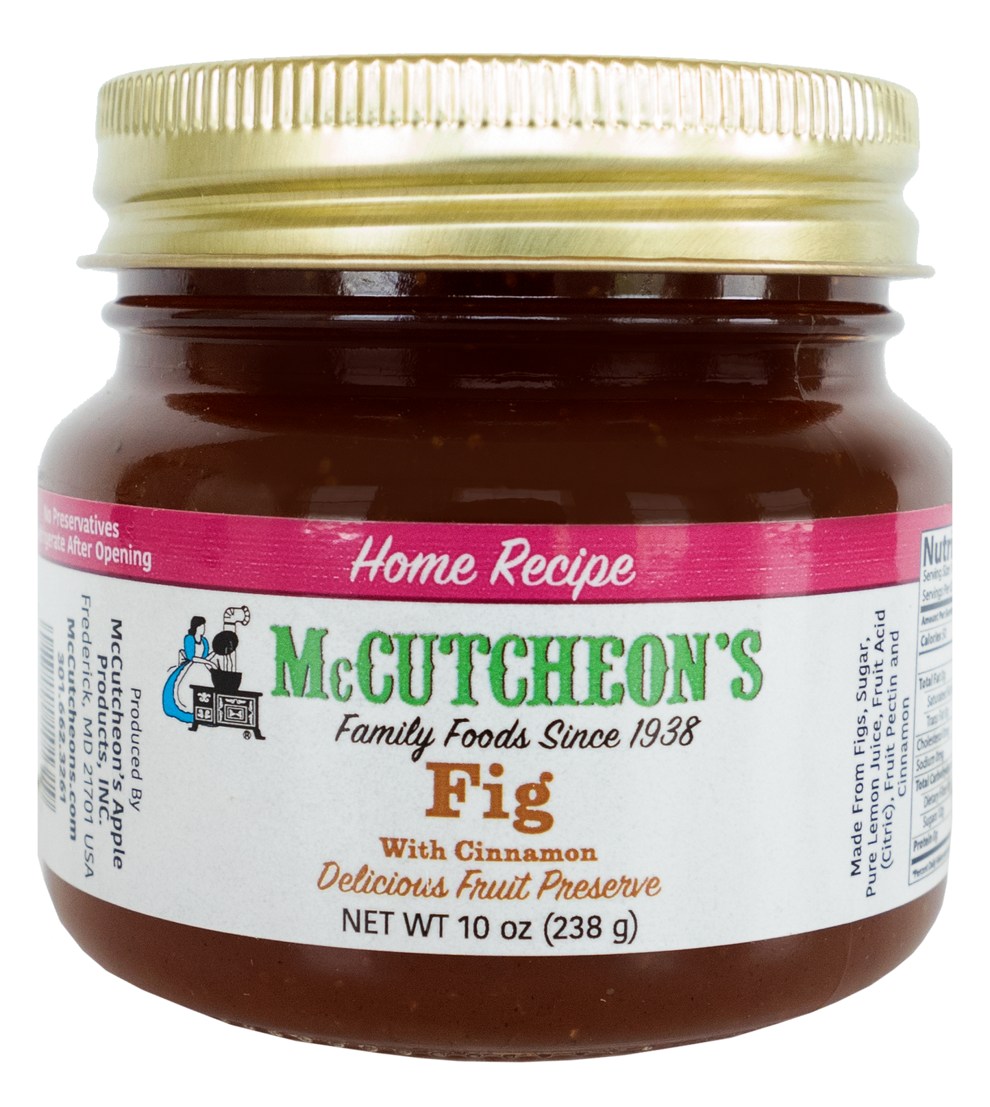 jar of McCutcheon's mini Fig Preserves with cinnamon