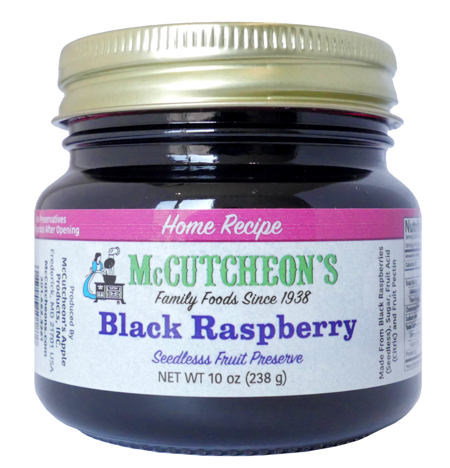 jar of McCutcheon's mini black raspberry preserves