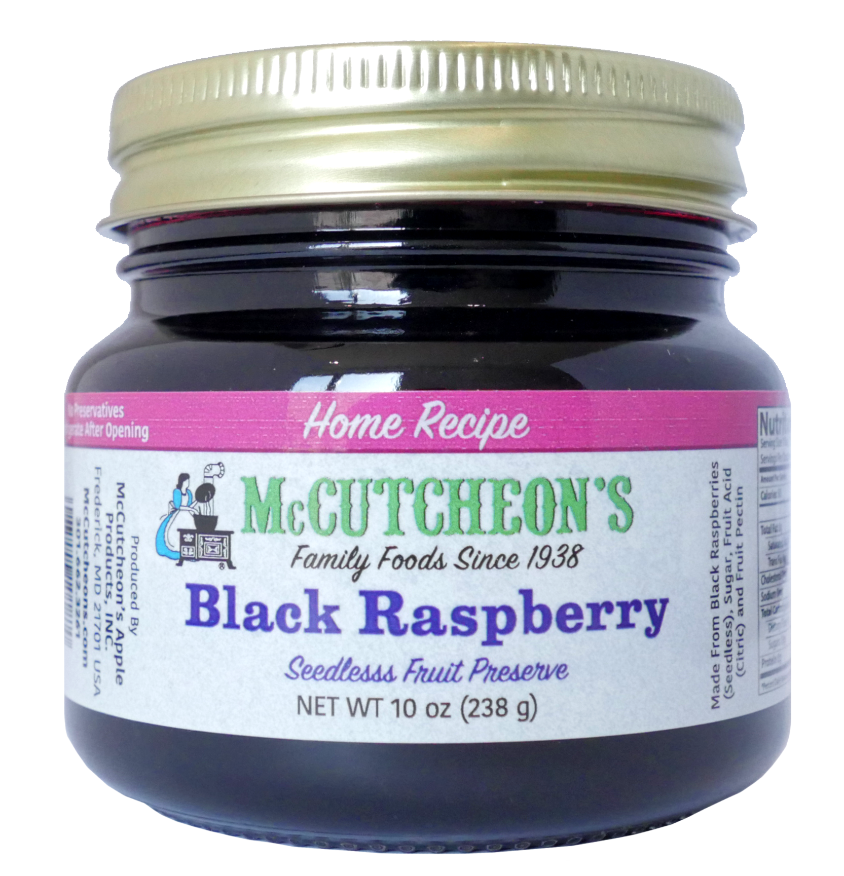 jar of McCutcheon's mini black raspberry preserves