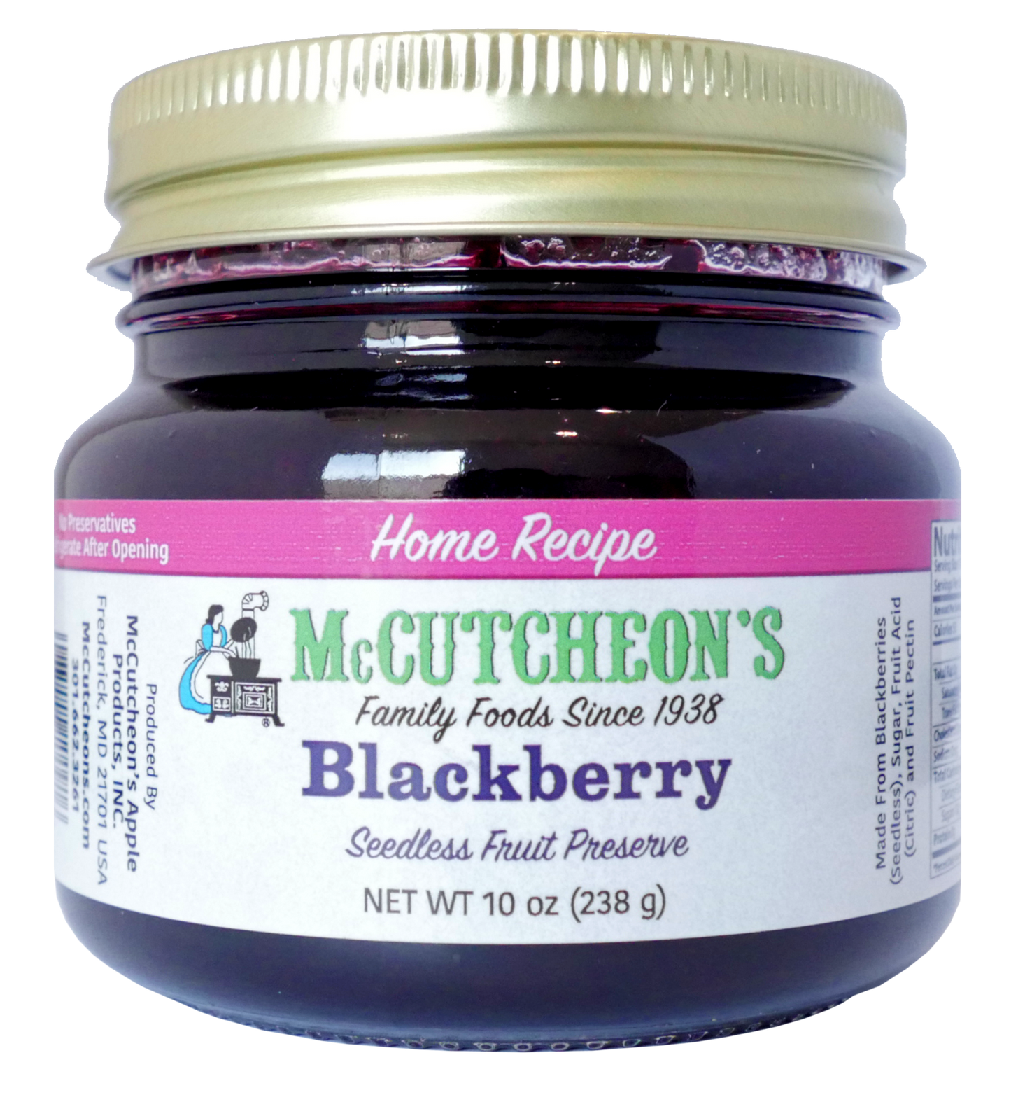 jar of McCutcheon's mini blackberry preserves