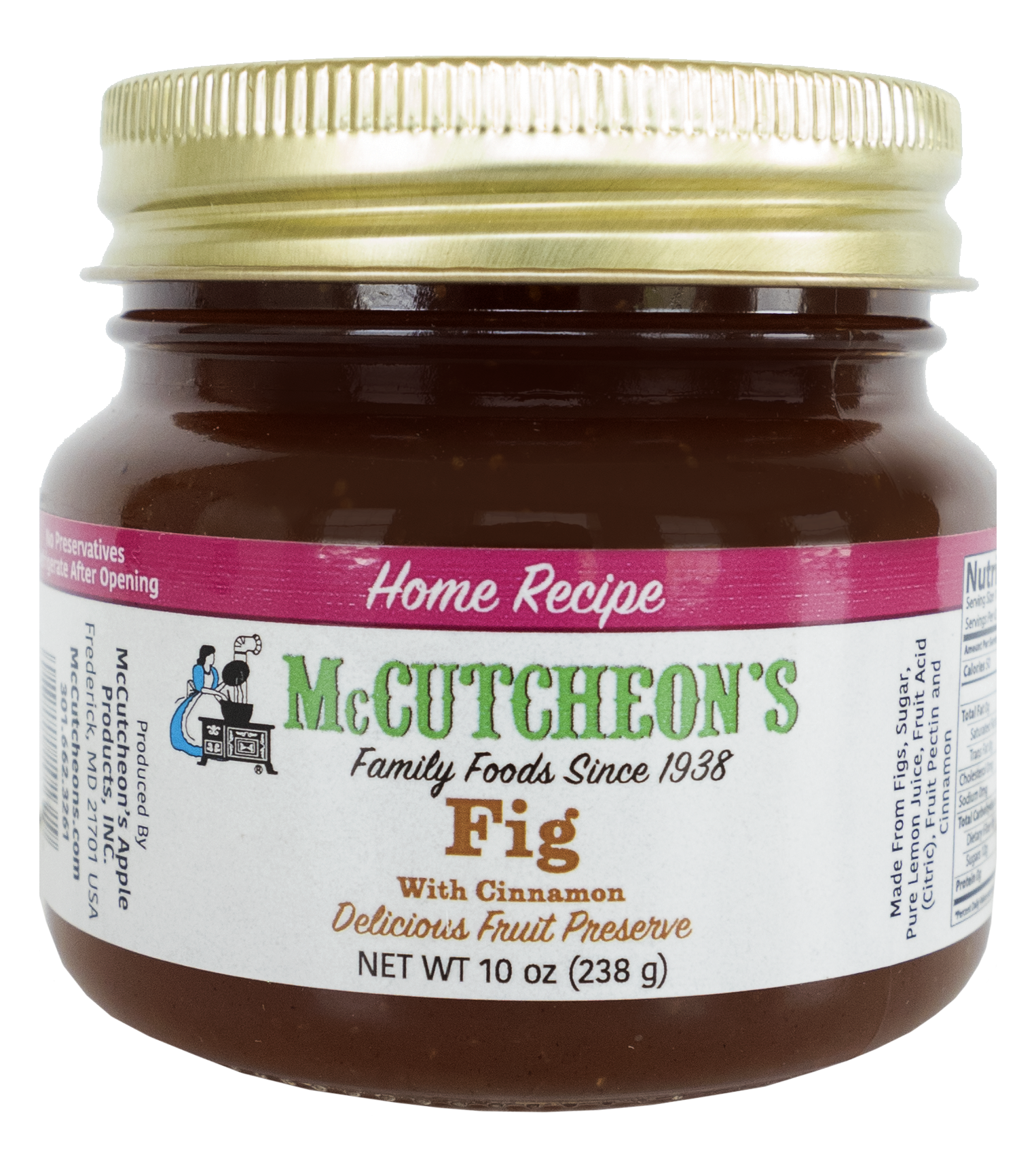 jar of McCutcheon's mini Fig Preserves with cinnamon
