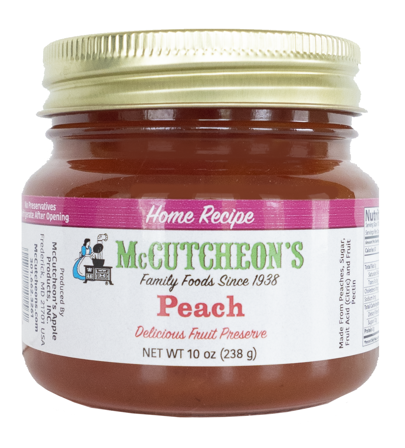 jar of McCutcheon's mini peach preserves