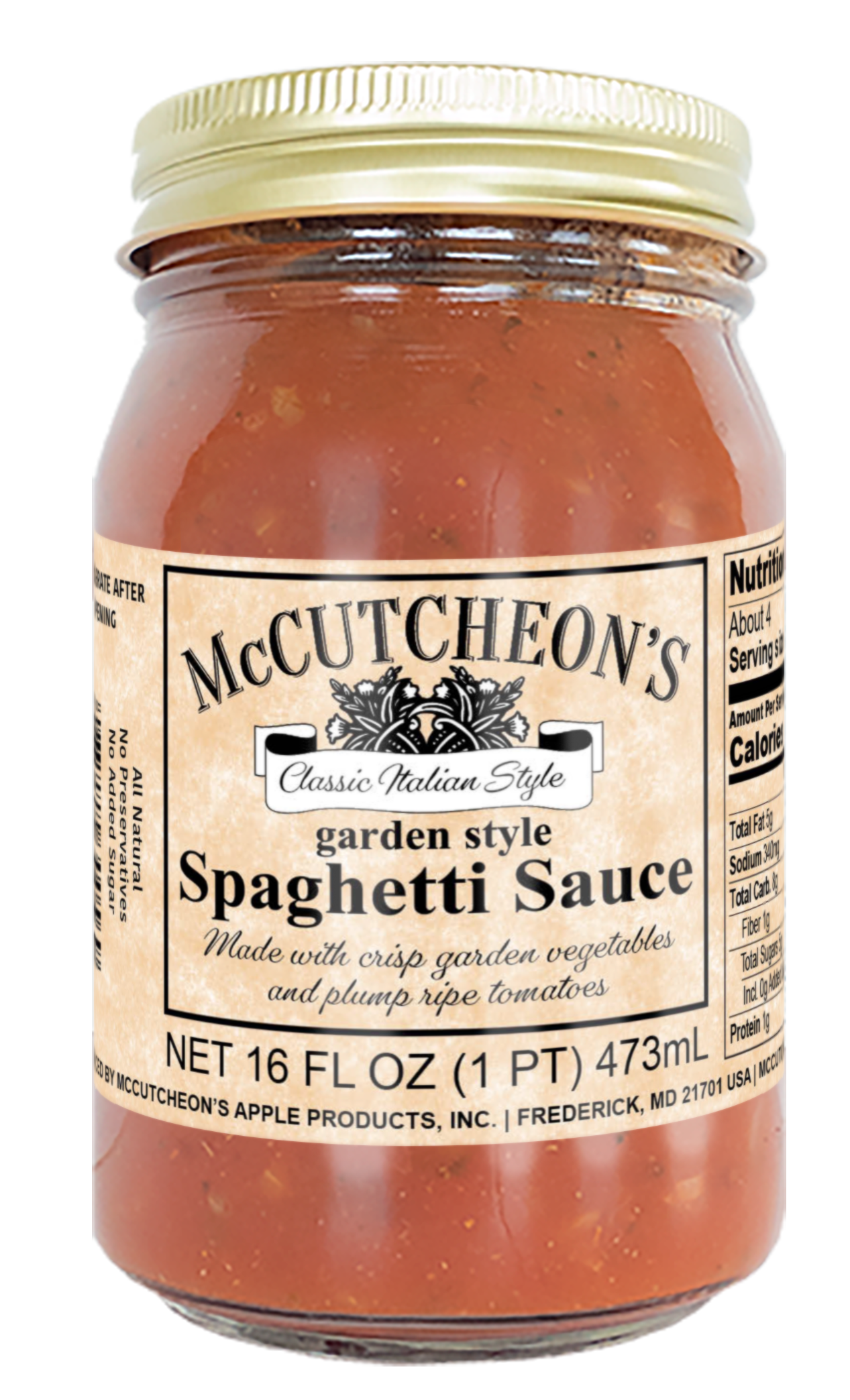 jar of McCutcheon's spaghetti sauce
