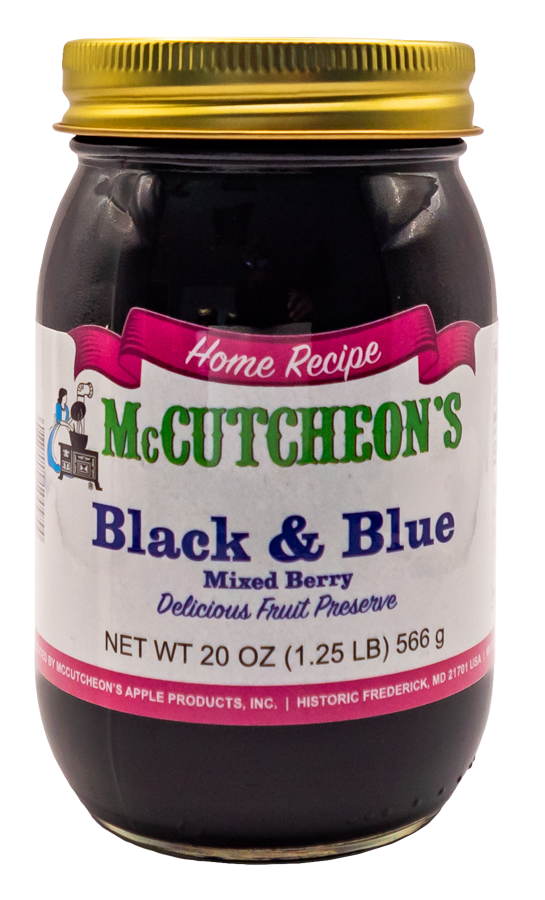 jar of McCutcheon's Black & Blue Mixed Berry Preserves