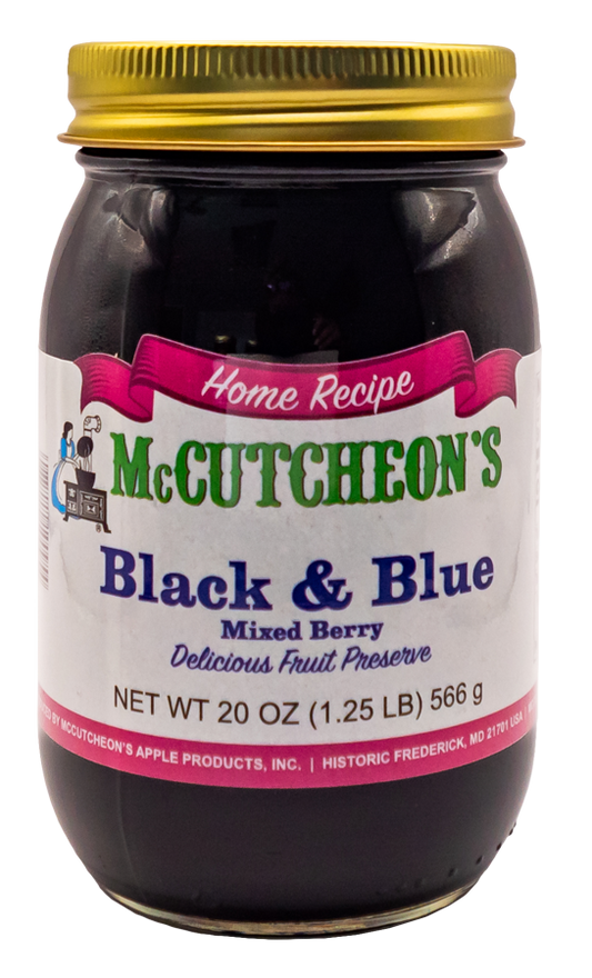 jar of McCutcheon's Black & Blue Mixed Berry Preserves