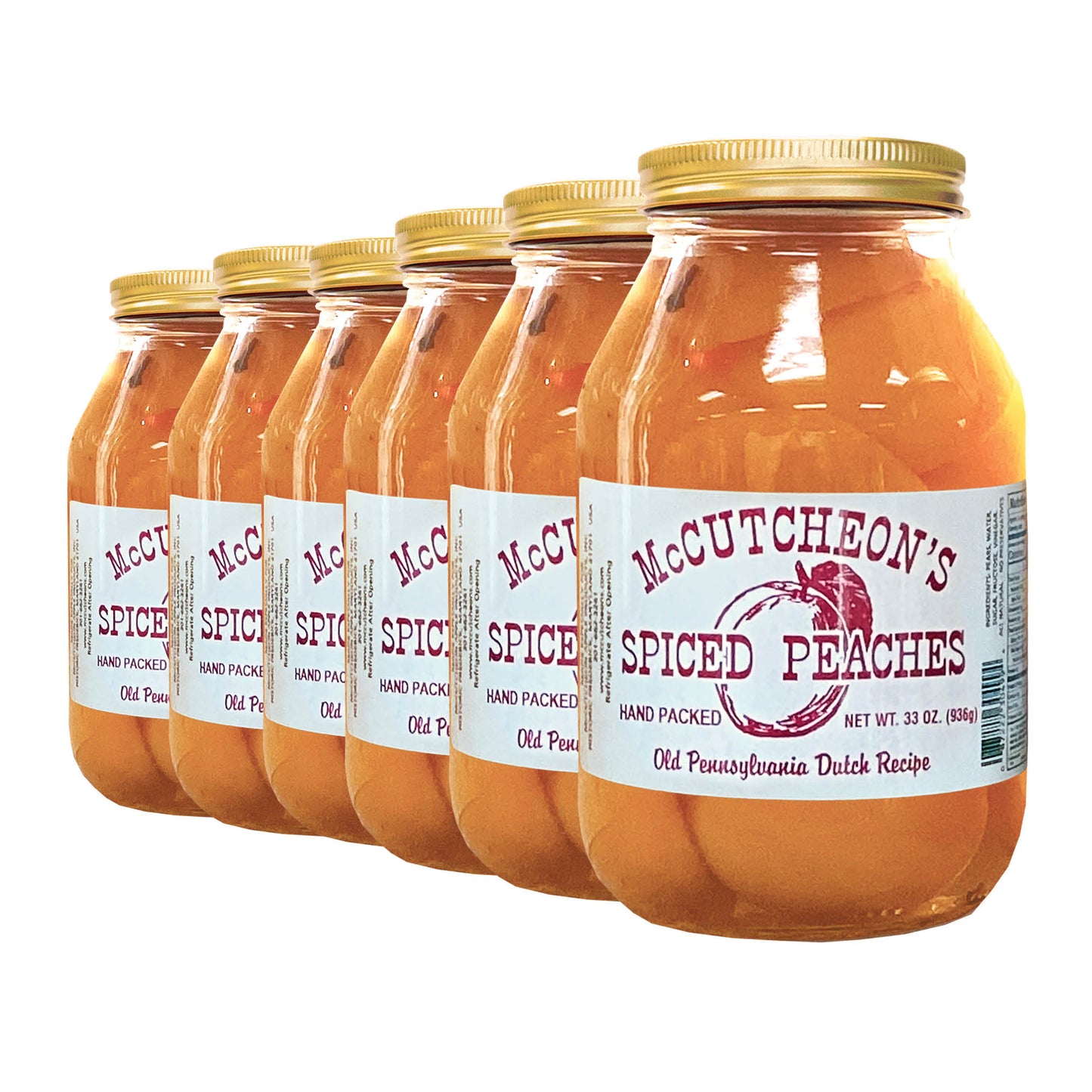 6 quart jars bundle of McCutcheon's spiced peaches