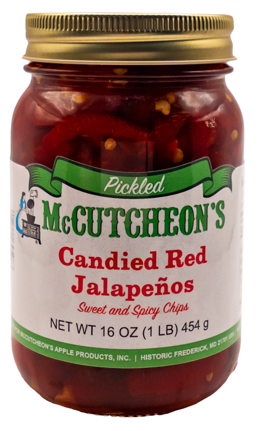 jar of McCutcheon's Candied Red Jalapeños