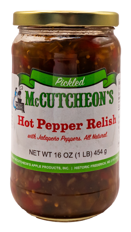 jar of McCutcheon's hot pepper relish