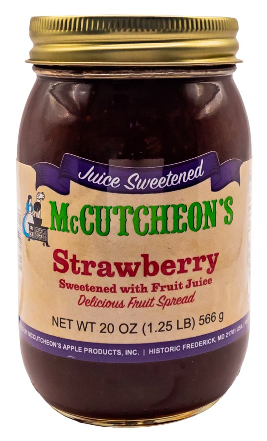 jar of McCutcheon's juice sweetened strawberry spread