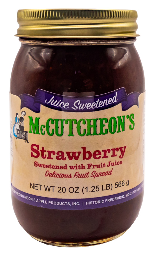 jar of McCutcheon's juice sweetened strawberry spread