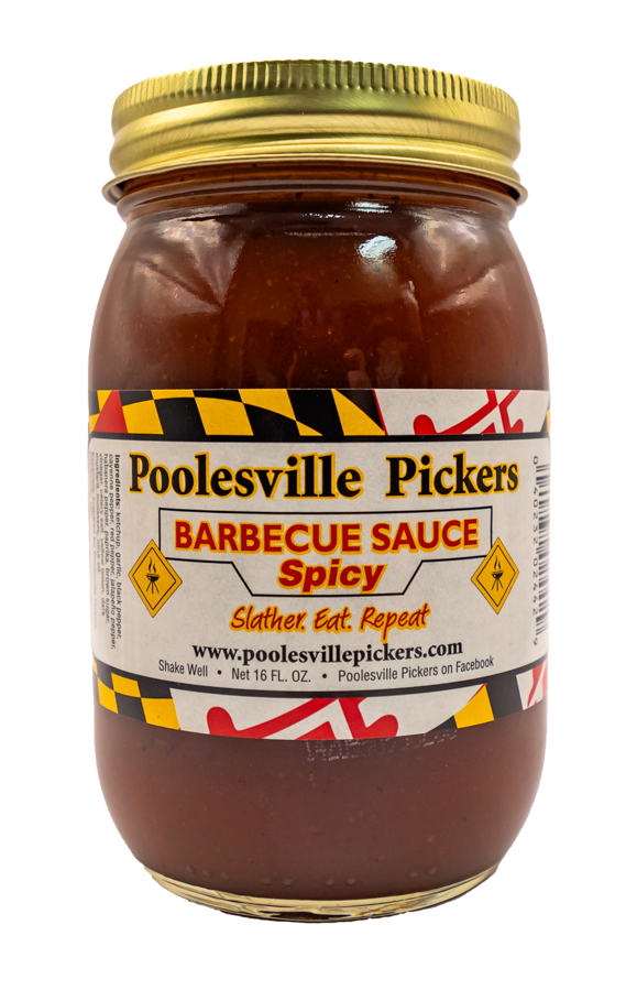 jar of Poolesville Pickers spicy barbecue sauce