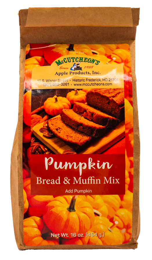 bag of McCutcheon's pumpkin bread and muffin mix