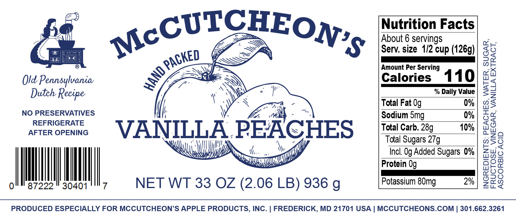 6 Vanilla Peaches Quart Bundle – McCutcheon's Apple Products