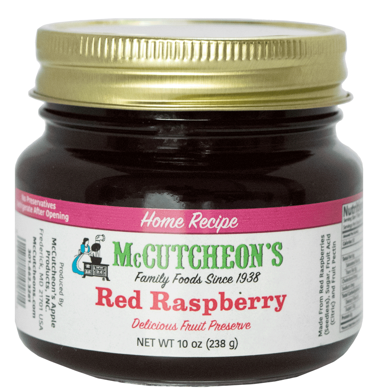 jar of McCutcheon's mini red raspberry preserves