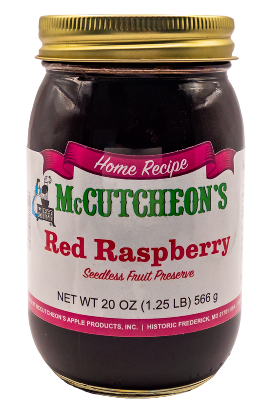 jar of McCutcheon's red raspberry preserves