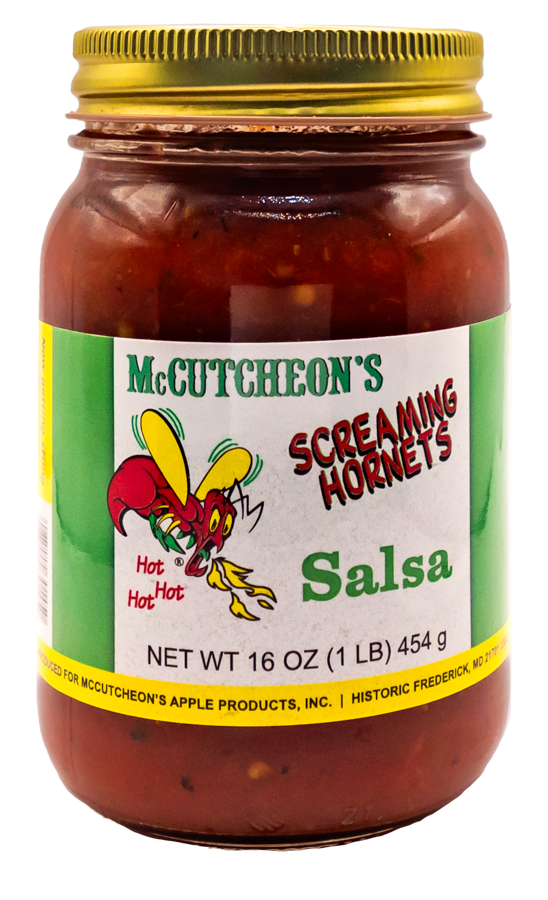 jar of McCutcheon's screaming hornets salsa