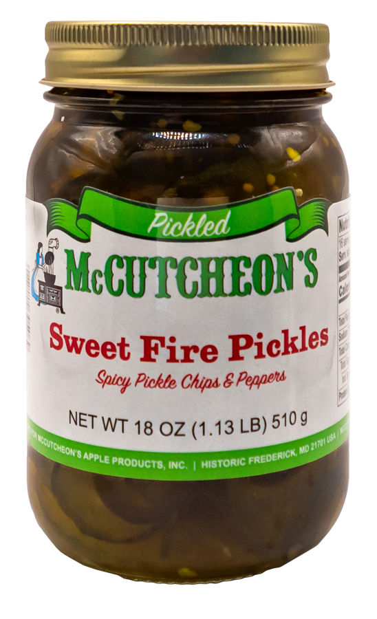 jar of McCutcheon's sweet fire pickles