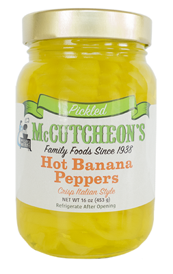 jar of McCutcheon's hot banana peppers