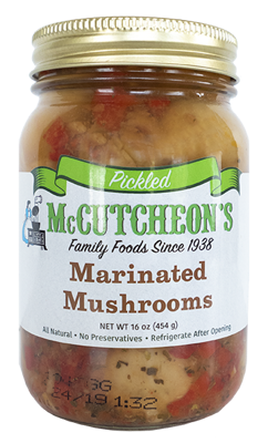 jar of McCutcheon's marinated mushrooms