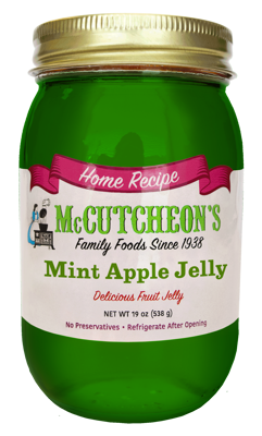 jar of McCutcheon's mint apple jelly
