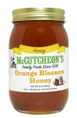 jar of McCutcheon's orange blossom honey