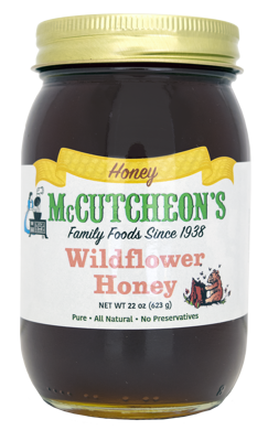 jar of McCutcheon's wildflower honey