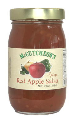 jar of McCutcheon's red apple salsa